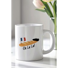 YasBey Design Paris Temalı Hediyelik 330ML Baskılı Beyaz Seramik Kupa Bardak