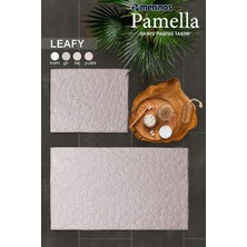 Merinos Pamella 2 Li Banyo Paspas Takımı Leafy Pudra