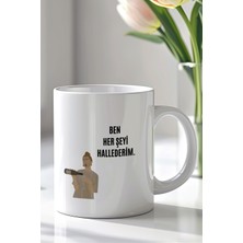 YasBey Design Pozitif Mesajlı Yazılı 330ML Baskılı Beyaz Seramik Kupa Bardak