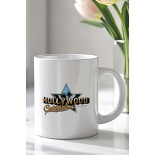YasBey Design Abd Hollywood Temalı 330ML Baskılı Beyaz Seramik Kupa Bardak