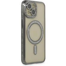 Dorenta  Iphone 14 Kılıf Joke Simli Magneticsafe Kılıf - Gri