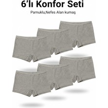 Woan Bayan Boxer 6’lı Set Pamuklu ve Nefes Alan Konfor Iç Giyim