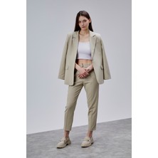 Bolivente Bej Kruvaze Regular Blazer Takım