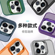 Storemax 16 Pro Kamera Korumalı Standlı Kılıf ile Uyumlu Açılır Kamera Standlı Manyetik 16 Pro Kılıf Lens Korumalı Set Darbeye Karşı Korur 16 Pro Kapak (Turuncu)