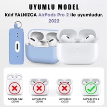 Guleron Airpods Pro  2. Nesil  Kılıf Tam Koruma Mat Silikon + Askılık