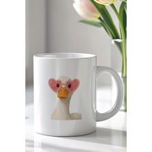 YasBey Design Eğlenceli Hayvan Desenli 330ML Baskılı Beyaz Seramik Kupa Bardak