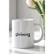 YasBey Design Kimyager Tasarımlı 330ML Baskılı Beyaz Seramik Kupa Bardak