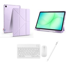 Redmud Teknoloji Samsung Galaxy Tab A11 Plus SM-X230 ile Uyumlu Standlı Kılıf Klavye Mouse ve Dokunmatik Kalem Seti
