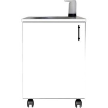 Visnes Mobil Seyyar Lavabo Ünitesi Fizyoterapist Kreş Yeni Yönetmeliğe Uygun Şarjlı Model Beyaz