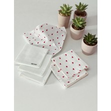 Nünü Anne, , Çift Katlı Müslin Bebek Ağız Mendili, 6'lı , %100 Pamuklu Müslin, Çift Kat, 28X28 cm