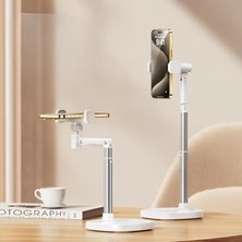 Jopree X66F | Ayarlanabilir Telefon Standı 360° Döner, Canlı Yayın/çekim Için Ergonomik Masaüstü Tutucu, Alüminyum Alaşımlı, Video & Sohbet Destekli, 75-115MM Telefonlar Için