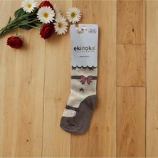 Ekinoks Fiyonk Desenli Dikişsiz Koton Kız Çocuk Külotlu Çorap - RYZEÇ013 - Bej - 3 - 4 Yaş Bej