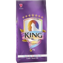 King Multicolor Renkli Taneli Kuzu Etli Yetişkin Kedi Maması 15 kg