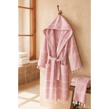 Mira Home Kapüşonlu Kadın / Erkek Peştemal Bornoz Soft %100 Pamuklu Natural