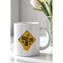YasBey Design Rock Zone Tasarımlı 330ML Baskılı Beyaz Seramik Kupa Bardak