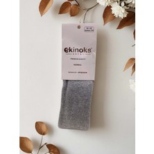 Ekinoks Düz Renk Dikişsiz Termal Unısex Çocuk Külotlu Çorap - RYZEÇ022 - Gri - 5 - 6 Yaş Gri