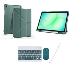 Redmud Teknoloji Samsung Galaxy Tab A11 Plus SM-X230 ile Uyumlu Standlı Kılıf Klavye Mouse ve Dokunmatik Kalem Seti
