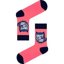 Carnaval Socks Socks Happy Cat Lady Kedi Desenli Renkli Soket Çorap