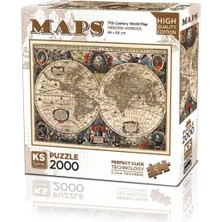 Ks Games 17TH Century World Map 2000 Parça Puzzle