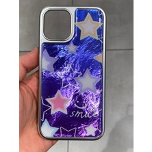 Iphone 15 Uyumlu Yıldız Desenli Epoksi Kılıf Parıltılı Silikon Telefon Kılıfı