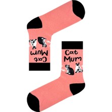 Carnaval Socks Cat Mum Yazılı Renkli Soket Çorap
