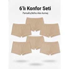 Woan Bayan Boxer 6’lı Set Pamuklu ve Nefes Alan Konfor Iç Giyim