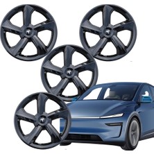 Ramm Tesla Juniper LUMIN Jant Kapağı Seti 19 İnç - Parlak Siyah - Model Y Juniper 2025-2026  Uyumlu