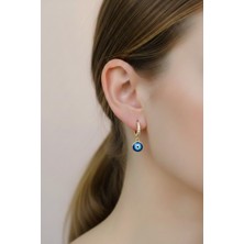 Sacce Scarves & Accessories Rose Gold Zirkon Taşlı Nazar Charm Halka Küpe