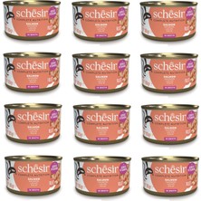 Schesir Somonlu Tam ve Dengeli Broth Pişirme Suyunda Kedi Konservesi 85 Gr. x 12 Adet