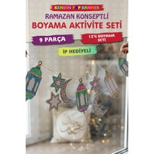 T Tuğset Etiket Ramazan Konseptli Boyama Aktivite Seti Kendin Yap Ramazan Banner Ramazan Süsü -T1565