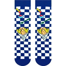 Carnaval Socks Fish & Chips Desenli Fast Food Temalı Damali Soket Çorap