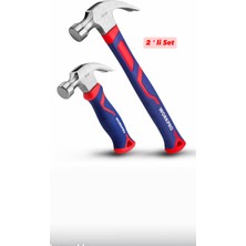 Workpro 16 OZ/720 G ve 8 OZ/340 G Pençe 2'li Çekiç Seti, Fiberglas Sap