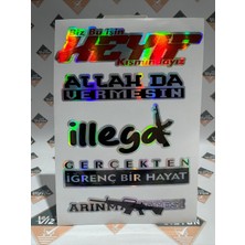 Hologram Kart Araba Arka Cam Yazıları 1 Adet Hologramlı Yeni Model