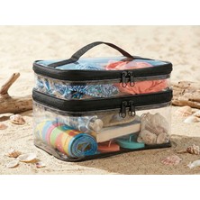 Arnee Şeffaf 2 Bölmeli Sıvı Geçirmez Plaj Çantası