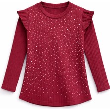 Mini Kanka Kız Çocuk Uzun Kollu Bluz – Fırfırlı, Desenli, Günlük Bluz