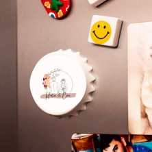 Hediye Vakti Kişiye Özel Düğün & Nikâh Hatırası Açacak Magnet – Isimli Çift Çizim Tasarımlı Buzdolabı Açacağı (10 Adet)
