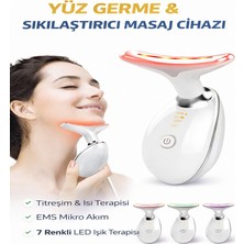 Moxti Kırışıklık Karşıtı Güzellik Cihazı, Sıcak Kompres Işık Terapisi Ems Yüz Masajı Boyun Kaldırma