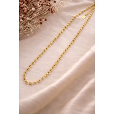 Stainless Steel Dorika Altın Renk Çelik Kolye – 60 cm | Premium Işıltılı Günlük & Şık Stil