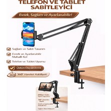 Moxti Telefon-Tablet Tripodu  Ayarlanabilir Masaüstü Süspansiyonlu Üst Çekim Youtuber Yayıncı Stand