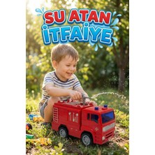 Craftivio Su Atan Işıklı Itfaiye Arabası Oyuncak 1:20 Ölçek Sürtmeli Püskürten Itfaiye Kamyonu