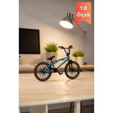 Craftivio Mavi Yüksek Kaliteli Metal 1:8 Ölçek Bmx Bisiklet Standlı Koleksiyonluk Die Cast Model Bisiklet