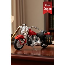 Craftivio Softail Heritage Classic Kırmızı Model Motorsiklet 1:12 Ölçek Ince Detay Diecast