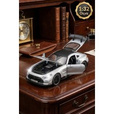 Craftivio 1:32 Metal Mercedes Amg Gt Çek Bırak Model Araba Sesli Işıklı Kapıları Açılan Oyuncak Araba 15CM
