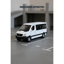 Craftivio Beyaz 1:43 Ölçek Die Cast Kapıları Açılır Lisanslı Mercedes Sprinter Oyuncak Metal Model Araba