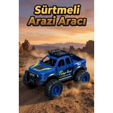 Craftivio Oyuncak Araba Sürtmeli Büyük Tekerlekli 4x4 Off Road Jeep - Dayanıklı Arazi Aracı 13 cm Mavi