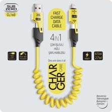 Subzero 4ın1 CL160 Çok Işlevli Hızlı Şarj Kablosu 65W  Fast Charge Data Cable