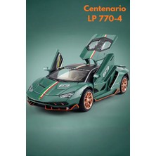 Craftivio Yeşil Işıklı Sesli 1:24 Ölçek Ince Detay Açılır Kapı Lamborghini Centenario Lp 770-4 Model Araba