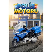 Craftivio 1:20 Ölçek Sesli Işıklı Oyuncak Polis Motoru - Büyük Boy Model Motosiklet