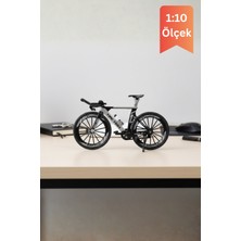 Craftivio Gri Yüksek Kaliteli Metal 1:10 Ölçek Koleksiyonluk Die Cast Model Bisiklet