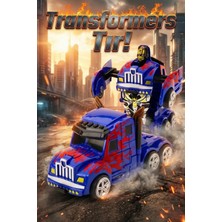 Craftivio Çarpınca Dönüşen Robot Araba - Mavi Tır | Sürtmeli 2'si 1 Arada Figür Oyuncak